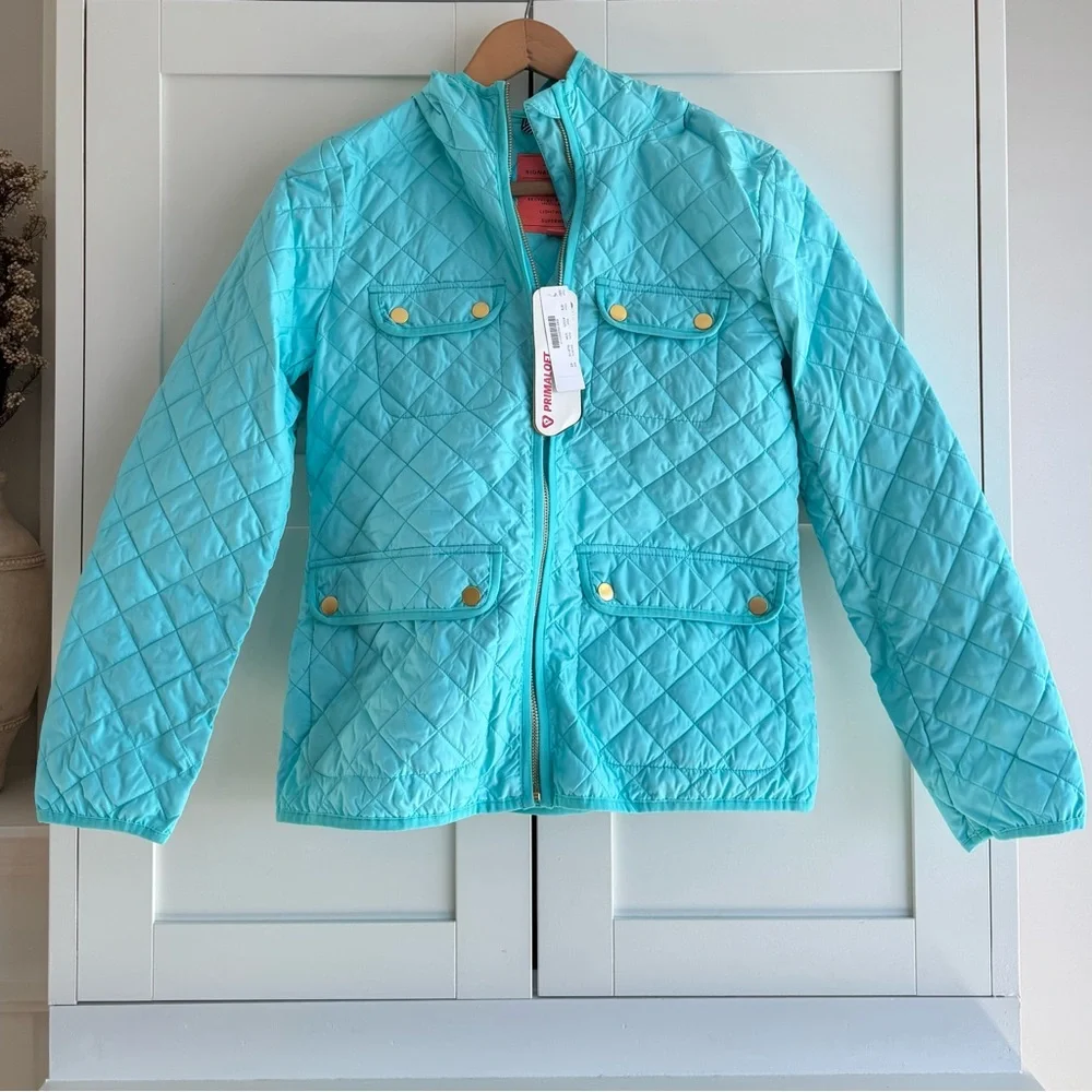 NWT J. Crew Quilted Field Jacket With PrimaLoft Vivid Sky Blue Size XS - Picture 4 of 6